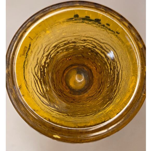 Brockway Glass Monterey Gold Water Wine Goblet. Textured Yellow, Amber Footed - Picture 2 of 5